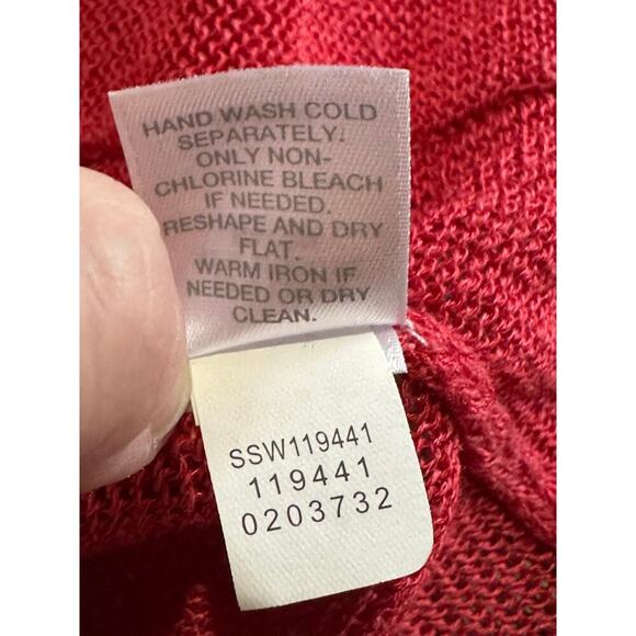 J Jill Sz S Long Open Front Semi Sheer Linen Rayon Knit Cardigan Sweater Pockets - Picture 5 of 11